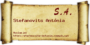 Stefanovits Antónia névjegykártya